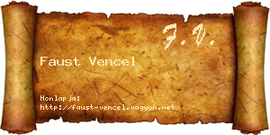 Faust Vencel névjegykártya